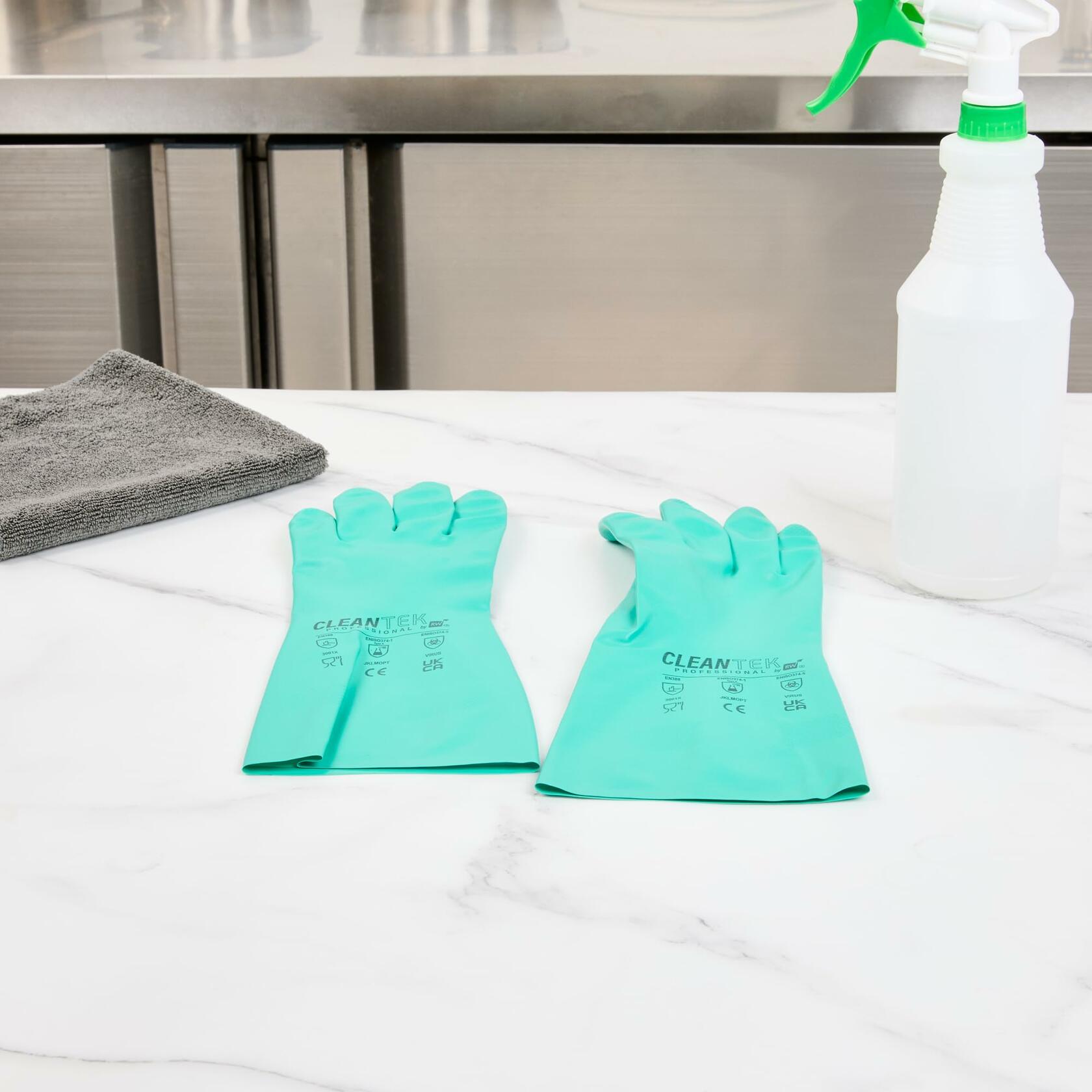 Clean Tek Professional 15 Mil Small Green Nitrile Gloves 1 Pair