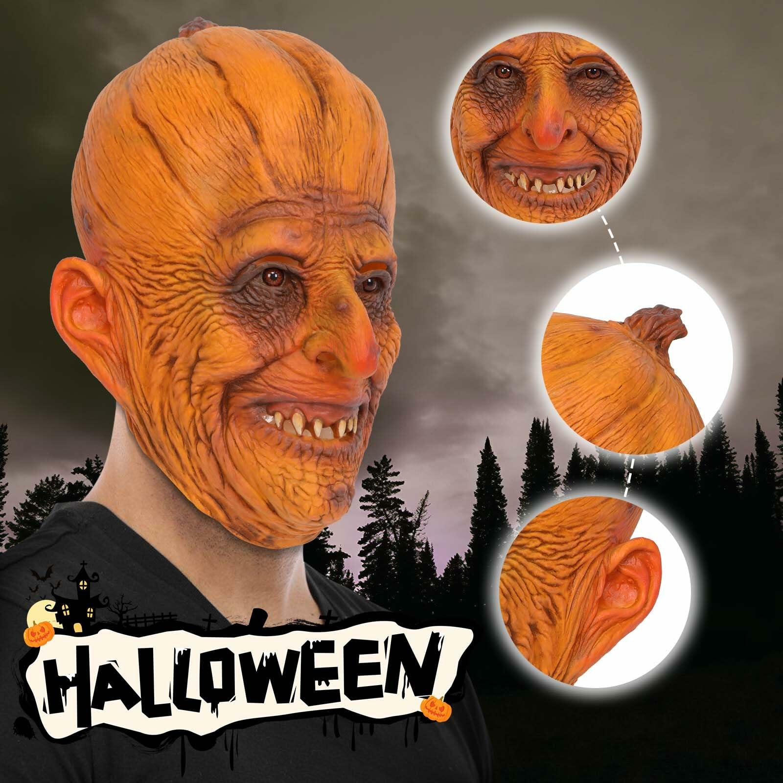 stepsin Scary Pumpkin Mask Full Head Latex Halloween Cosplay Monster