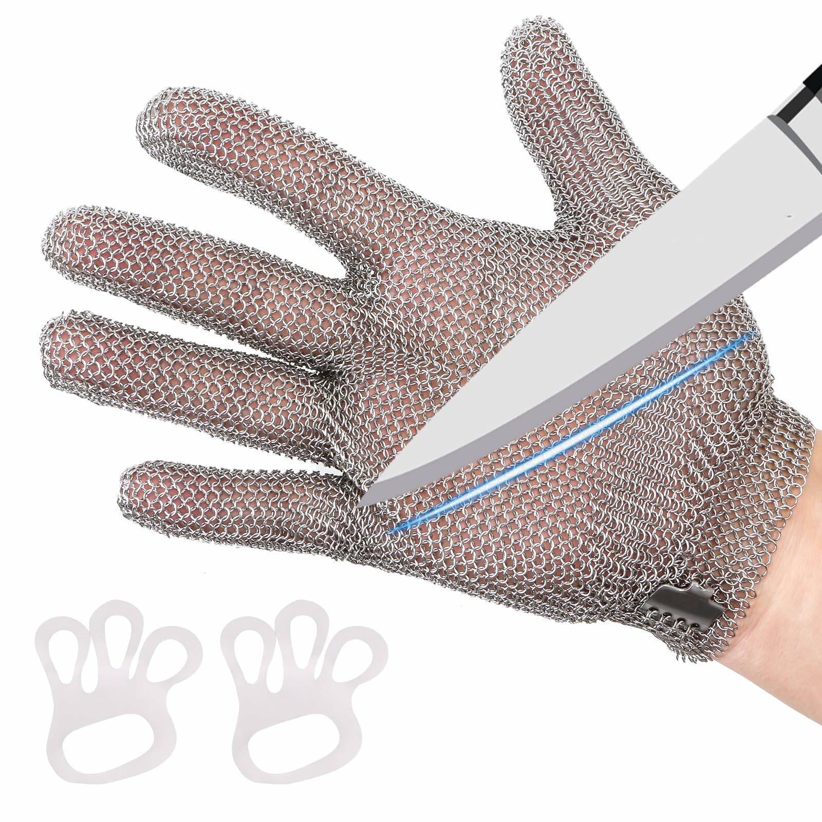 ChainsArmor Metal Mesh Anti-cut Butcher Gloves Stainless Steel Size L