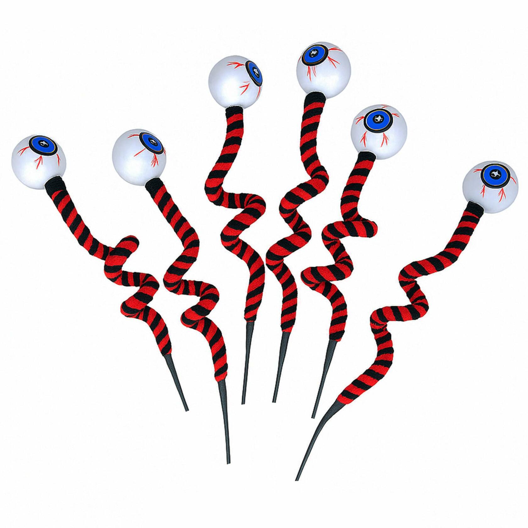 IRCOR Eyeball Twist Sticks Halloween Decorations Red+Black 6 Pack