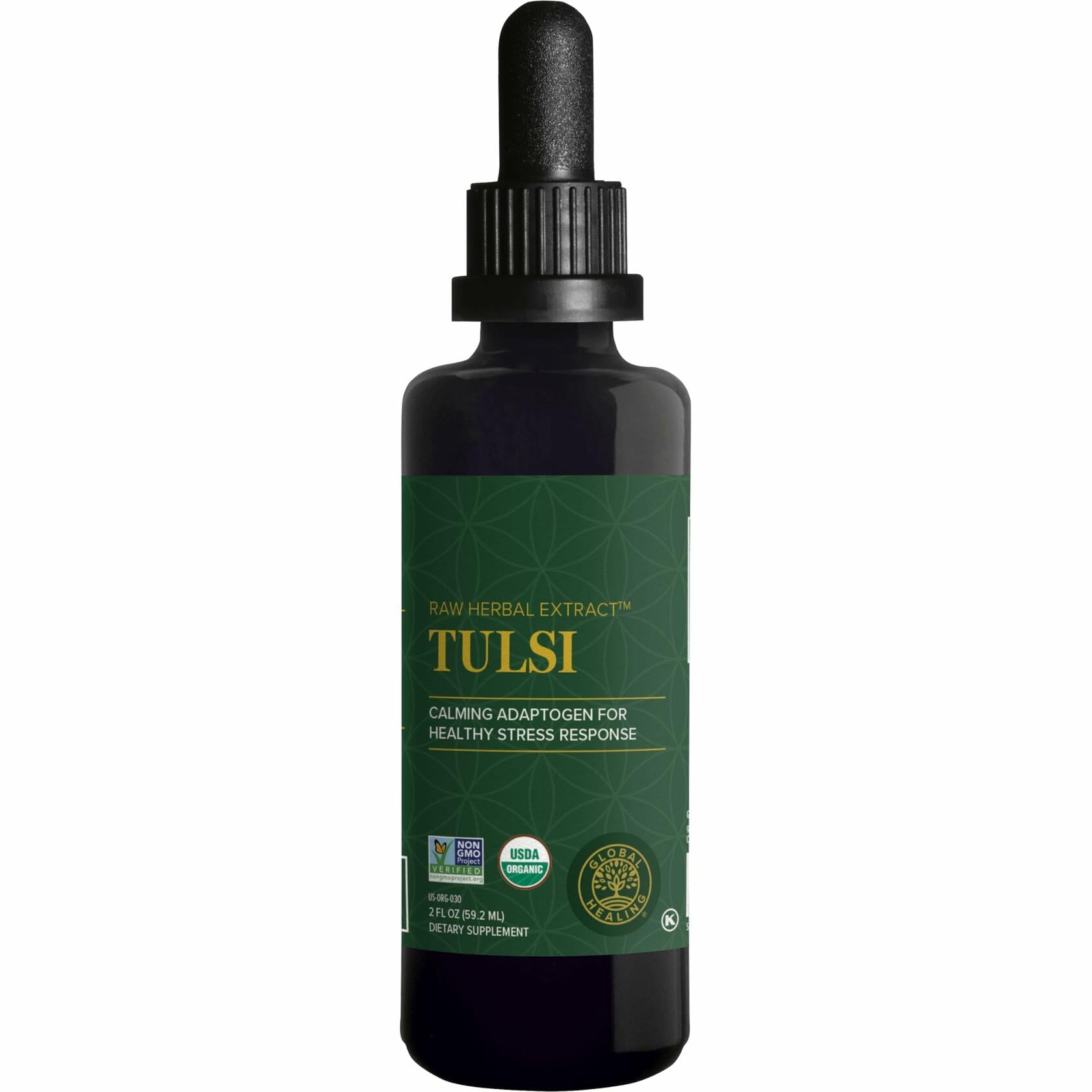 BEST BY 10/2026 Global Healing Center Organic Tulsi Holy Basil Liquid Supplement