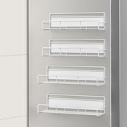 HuggieGems 4 Pack Magnetic Spice Rack Organizer Metal Fridge Shelf White