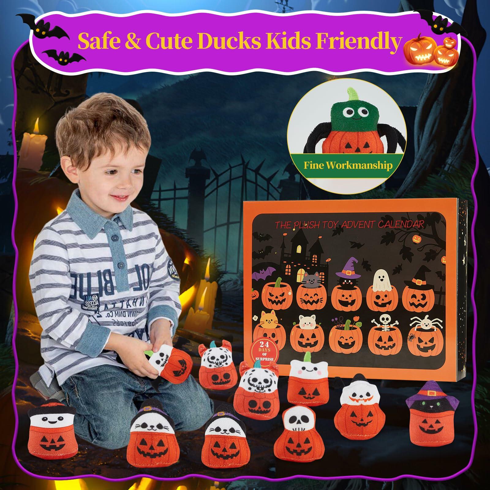 BBLYBD Plush Christmas Advent Calendar 2025 with 24 Pumpkin Plushies Halloween