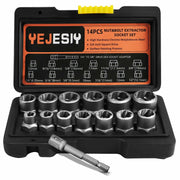 Yejesiy 14PCS Bolt Extractor Kit with 3/8 Inch Adapter Chrome Molybdenum Steel