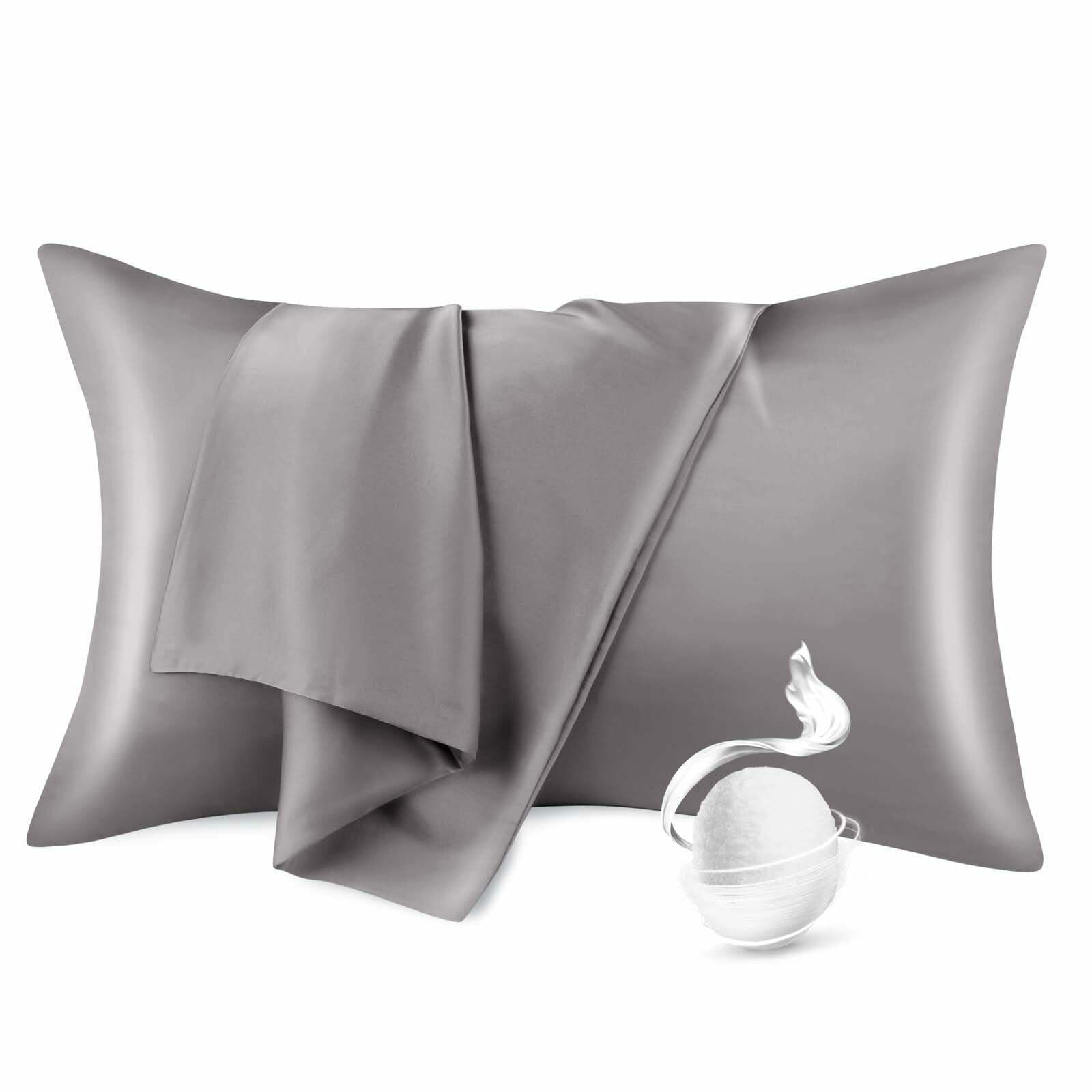 Momelo 100% Pure Mulberry Silk Pillowcase Dark Grey Standard Size 20x26 1 Pc