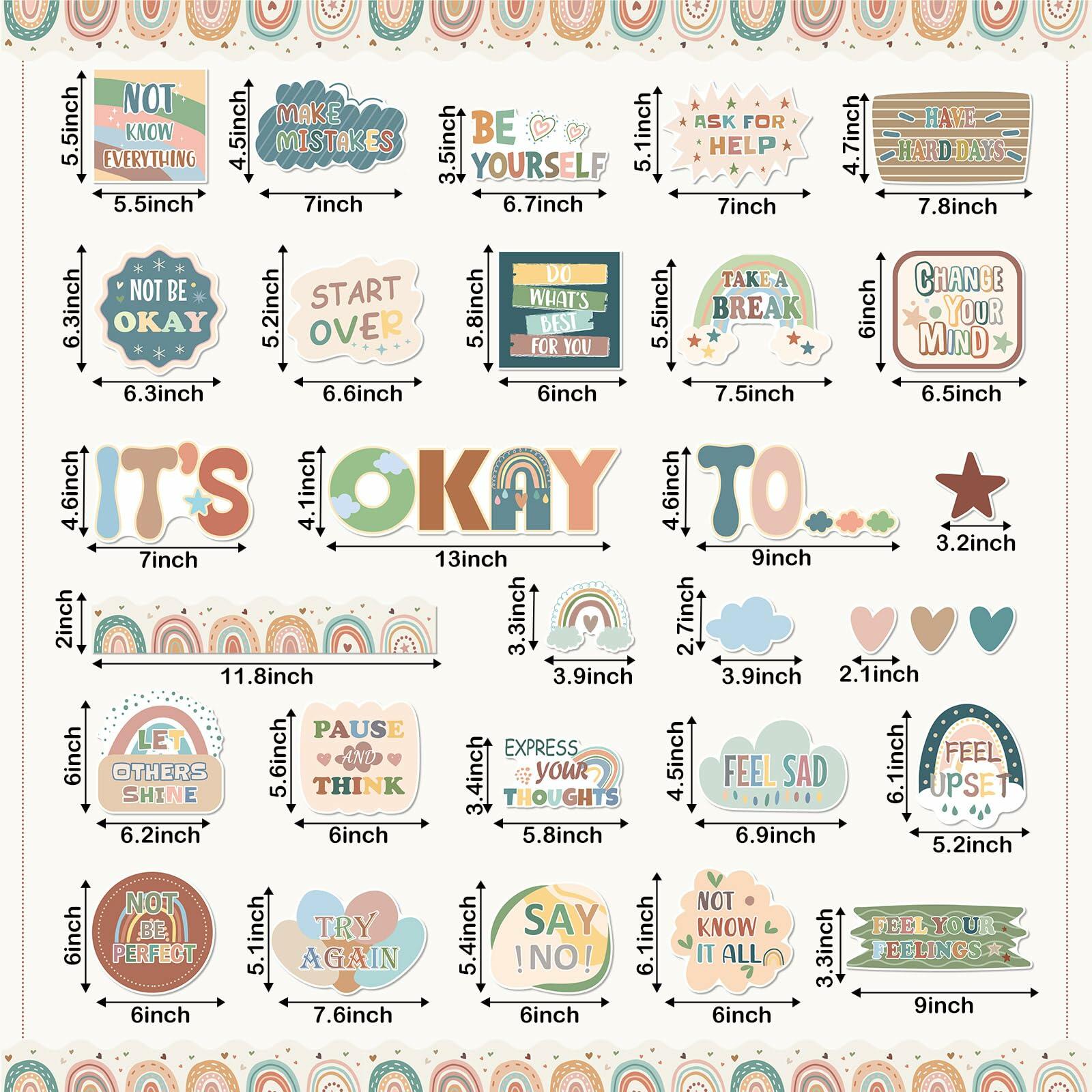 Weekgrat 65 Pc Affirmation Station Motivational Bulletin Board Set Groovy Style