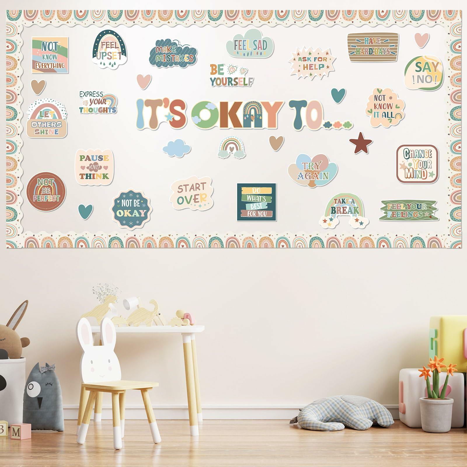 Weekgrat 65 Pc Affirmation Station Motivational Bulletin Board Set Groovy Style