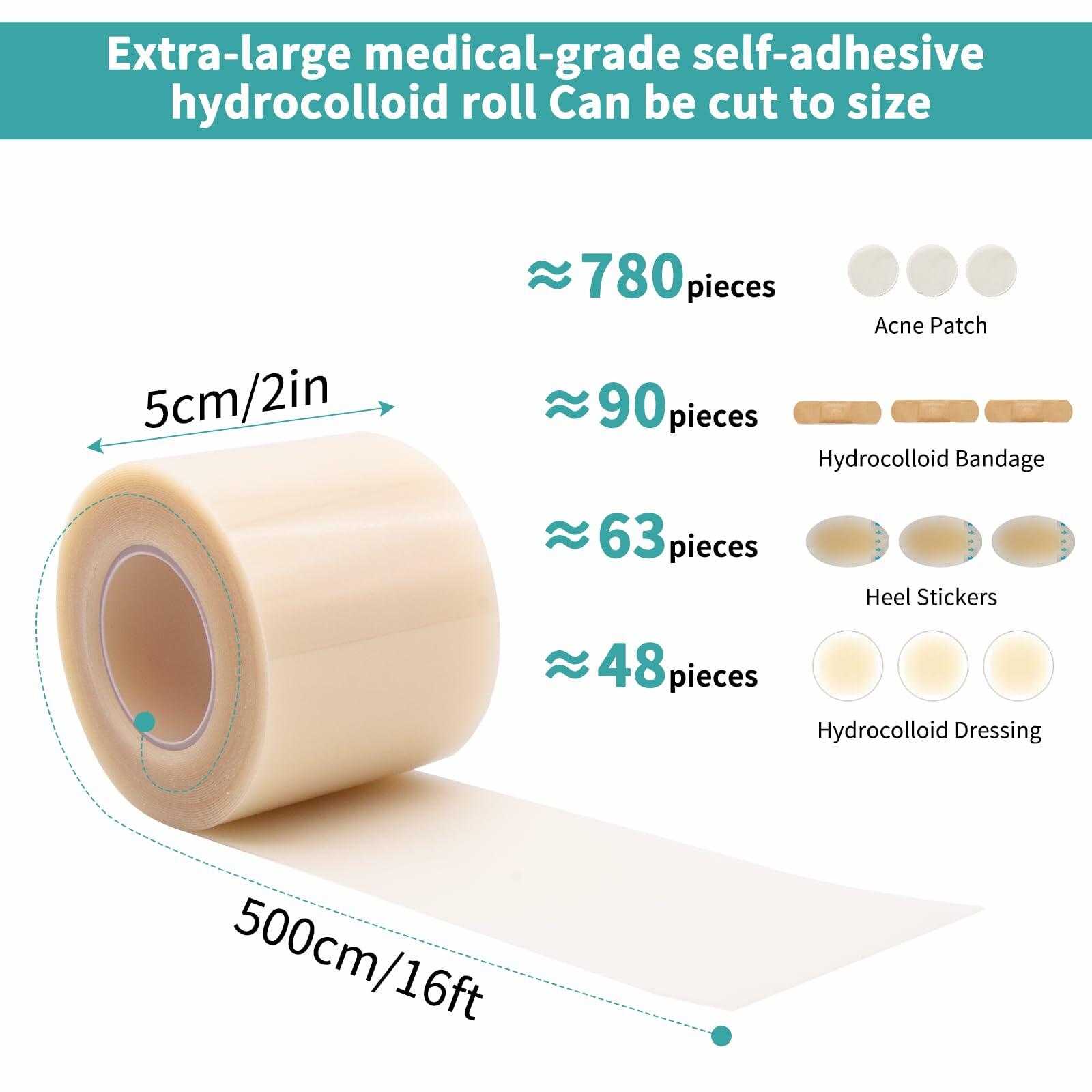 YBYIDU Hydrocolloid Roll Wound Care Bandage Tape 2in x 10ft White