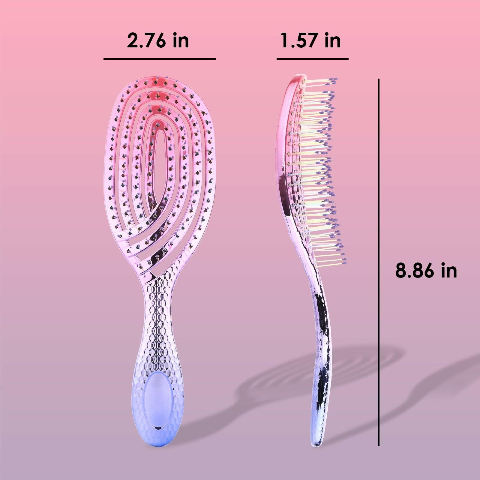 Candybrush Detangling Wet Hair Brush Soft Bristles Anti Static Romantic Amethyst