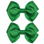 ZOLYCO 3 Inch Glitter Green Hair Bows Clips Alligator Hairpin 2 Count