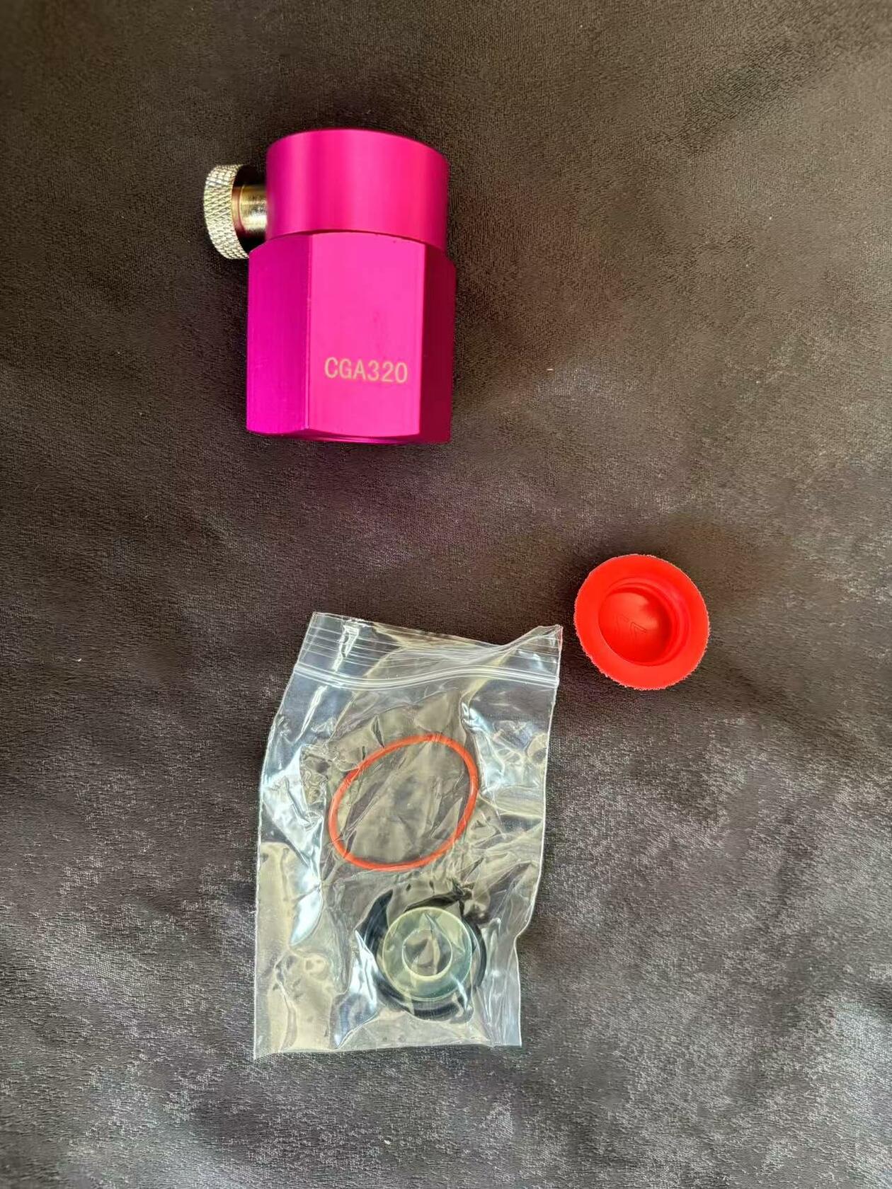 Semfeil Brew Soda CO2 Bottle Refill Adapter CGA320 Pink 0.6L Canister