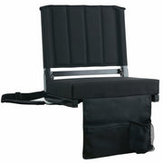 SPORT BEATS Stadium Seat with Back Support Black 17"W x 12"D x 16.5"H 1pc