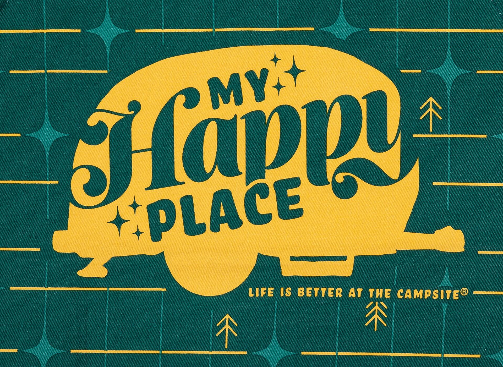 Camco Life Is Better at the Campsite Apron Camping RV Green Grid