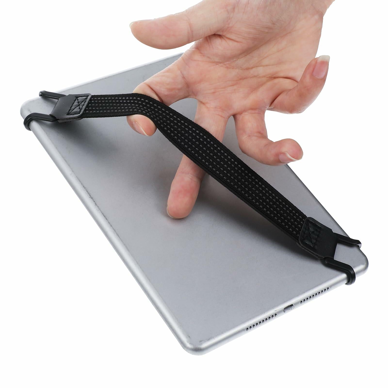 2pcs Mobile Phone Security Hand Strap Holder 7.8''-13'' Black Elastic Grip