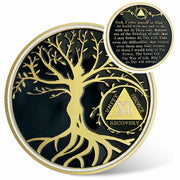 17 Year Sobriety Coin Gold Tree of Life AA Chip Token 1-40 Size