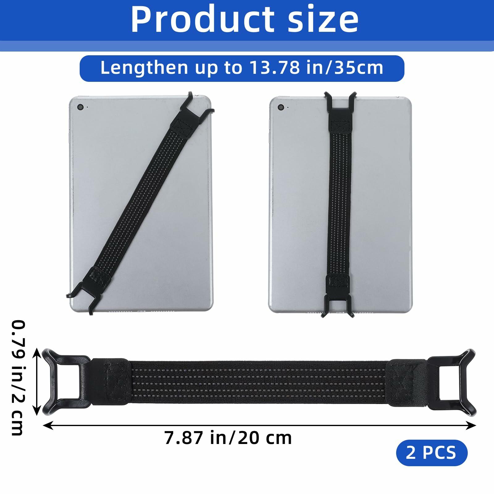 2pcs Mobile Phone Security Hand Strap Holder 7.8''-13'' Black Elastic Grip