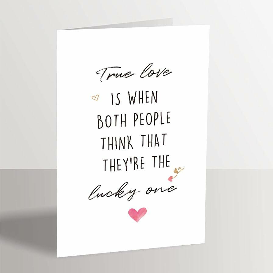 Ure Tenk True Love Anniversary Card Cute Valentines Day Card White