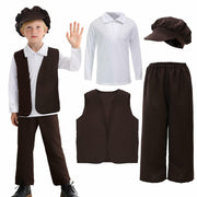 Lyxaof Kids Colonial Costume 4PCS Historical Roleplay Outfit Boy Size M