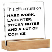 GTGIC Funny Office Desk Sign Acrylic Polychrome 4x4 Inches 44 Count