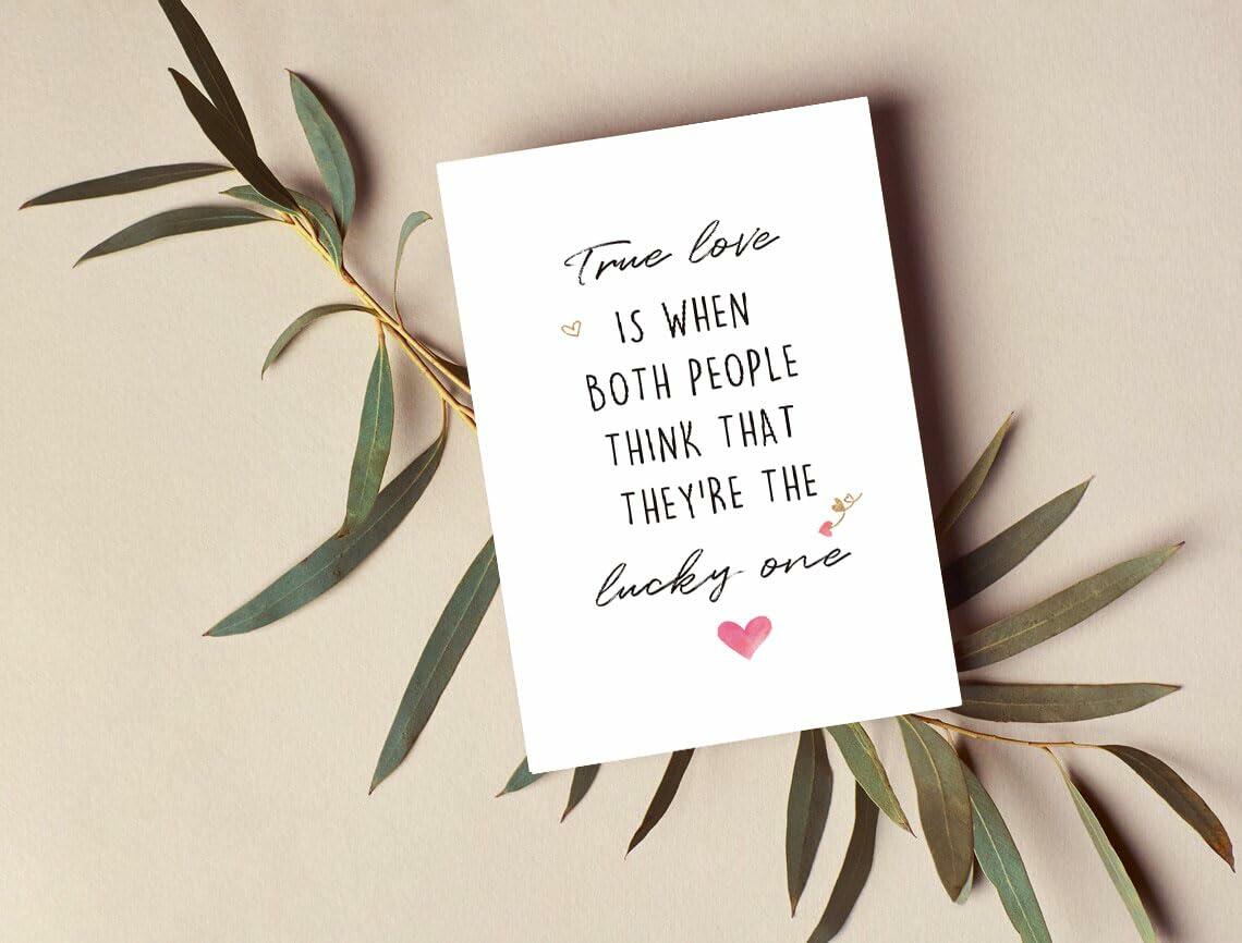 Ure Tenk True Love Anniversary Card Cute Valentines Day Card White