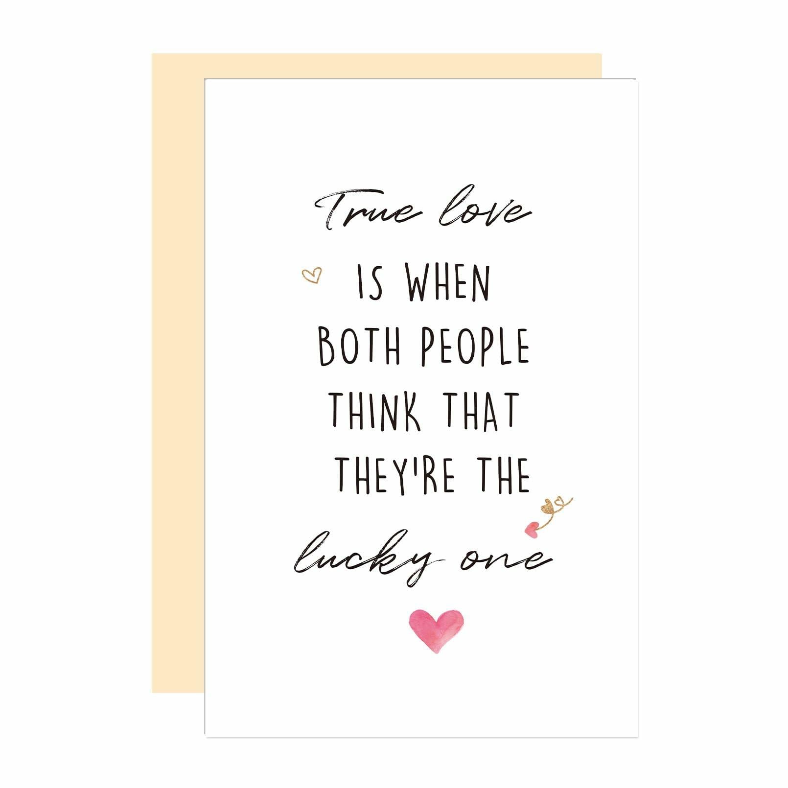 Ure Tenk True Love Anniversary Card Cute Valentines Day Card White