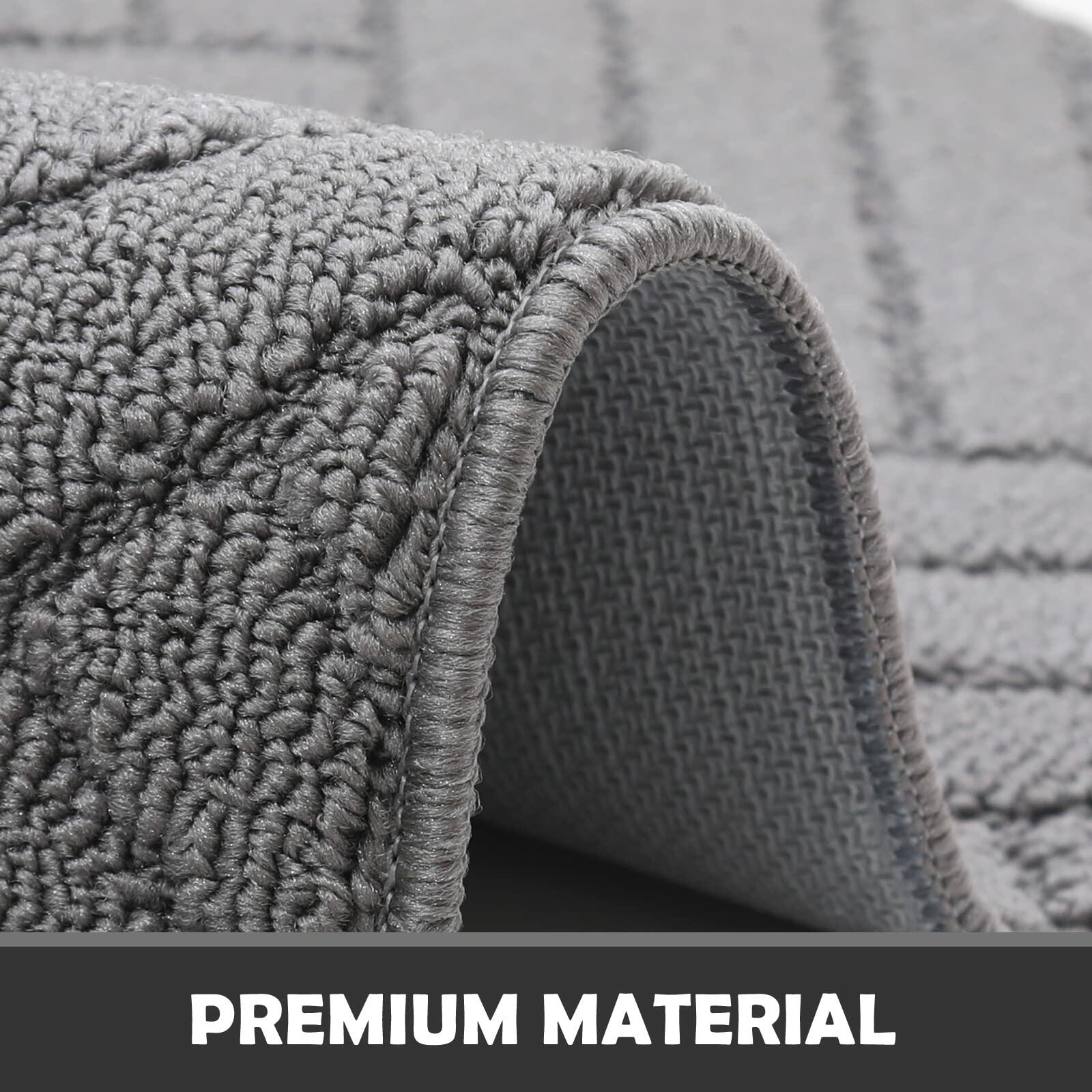 JEEDOVIA Door Mat Indoor Non-Slip Rubber Backing Heavy Duty Grey 36x59