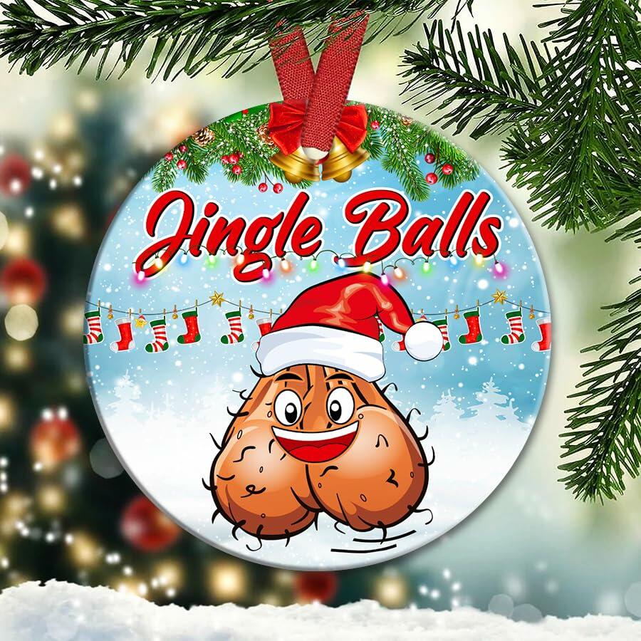 Decorlion Jingle Balls Ceramic Christmas Ornament Multi Color 1 Pc