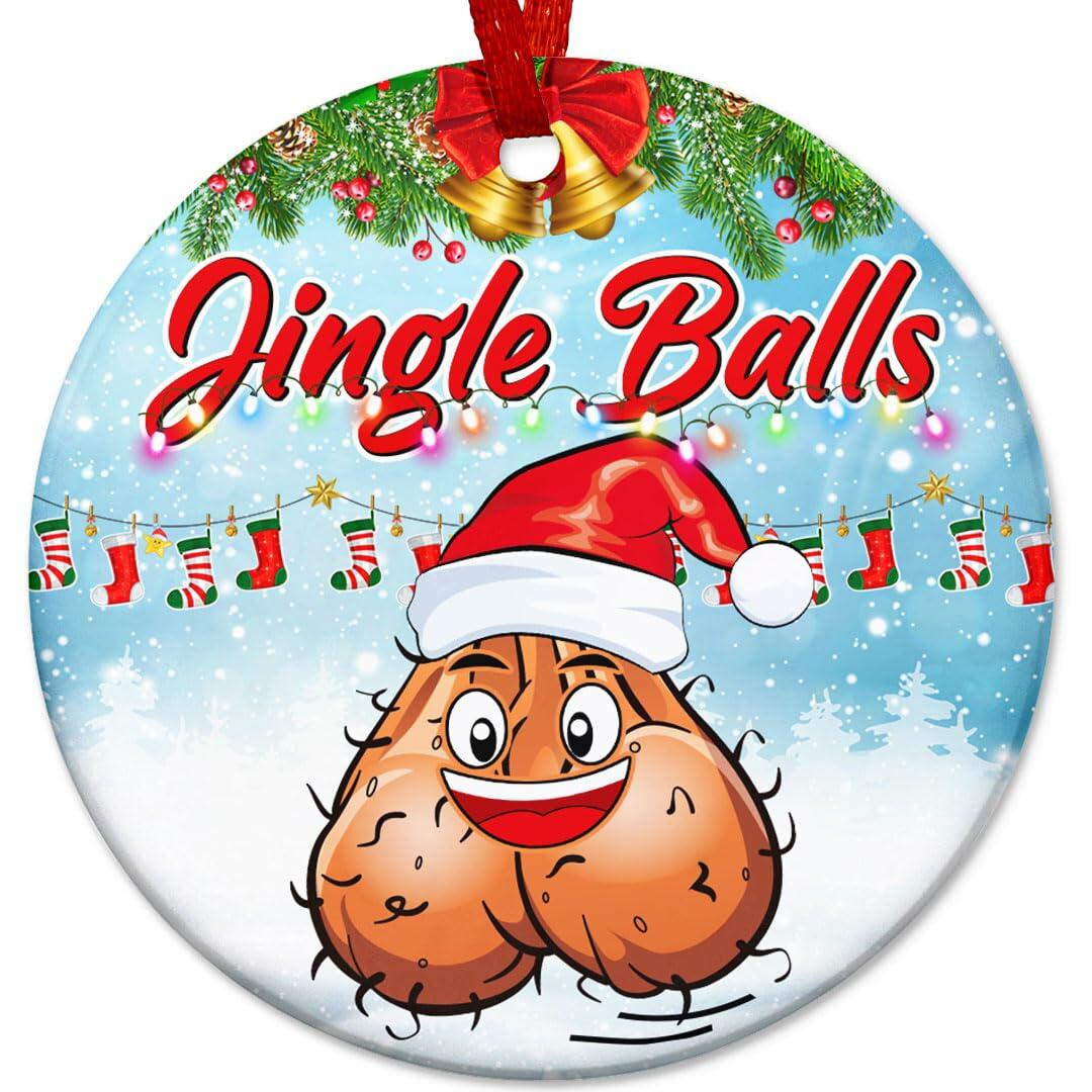 Decorlion Jingle Balls Ceramic Christmas Ornament Multi Color 1 Pc