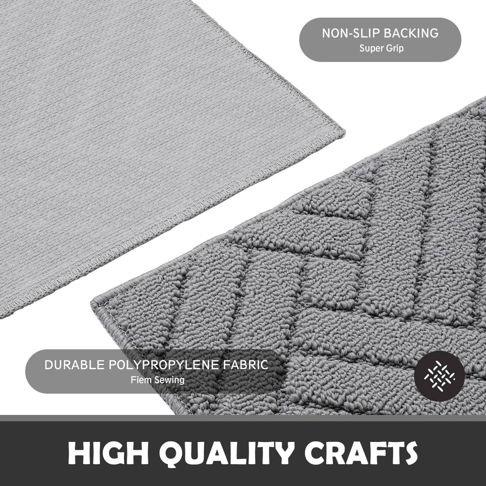 JEEDOVIA Door Mat Indoor Non-Slip Rubber Backing Heavy Duty Grey 36x59