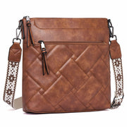 POIUGOYA Quilted Vegan Leather Crossbody Bag Medium RFID Black 12.6in