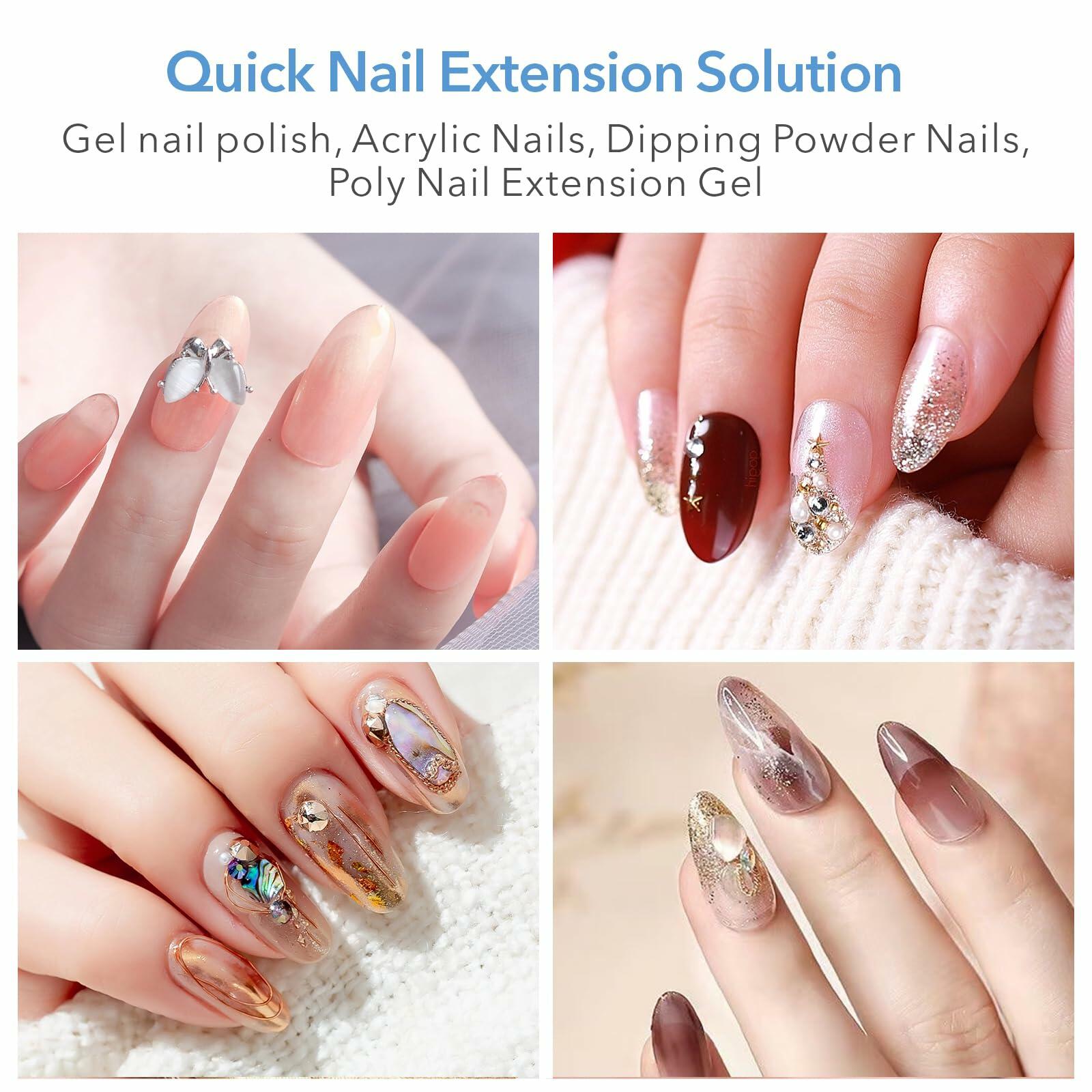 GAZEPLUS Nail Tips 600PCS 10-Size Short Square Clear Full Coverage Plastic