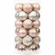Sea Team 60mm Rose Gold Painted Sparkling Christmas Ornaments Balls 30pcs
