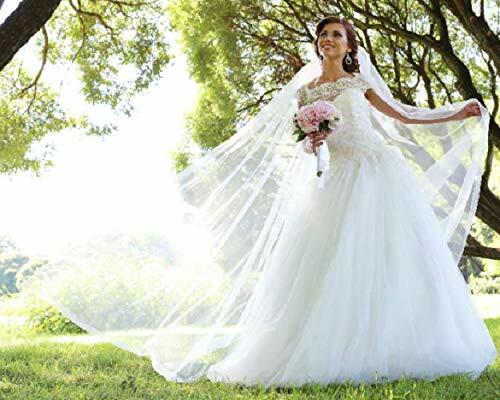 Bridal Veil Long Cathedral 1 Tier Soft Tulle with Comb Ivory