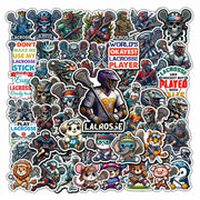 BIGZORO Lacrosse Stickers Waterproof Vinyl Decals 50 PCS Cartoon