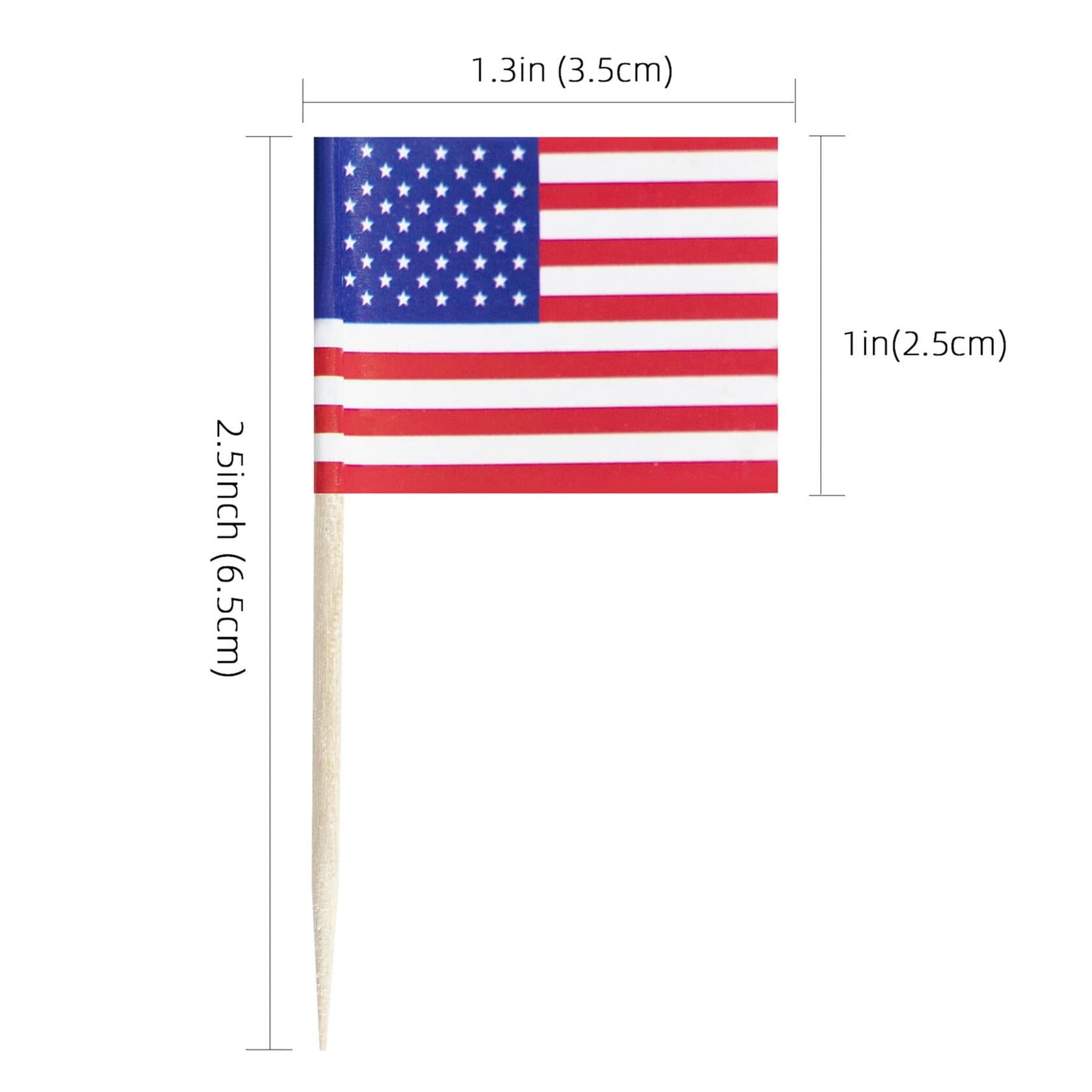 Foocal Cake Topper Flags Ukraine US Paper 1.3x1in 200pcs with Toothpicks