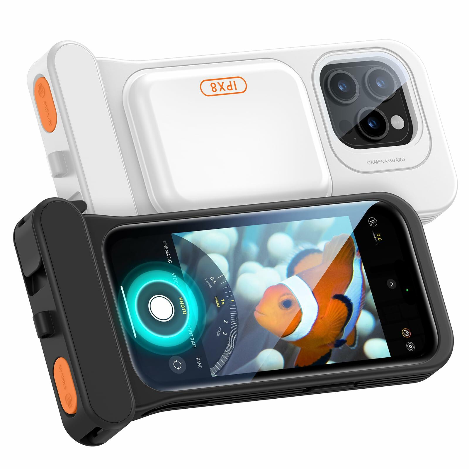 ESR Waterproof Phone Pouch for iPhone 13/14/15 Pro IPX8 2 Pack Black/Clear