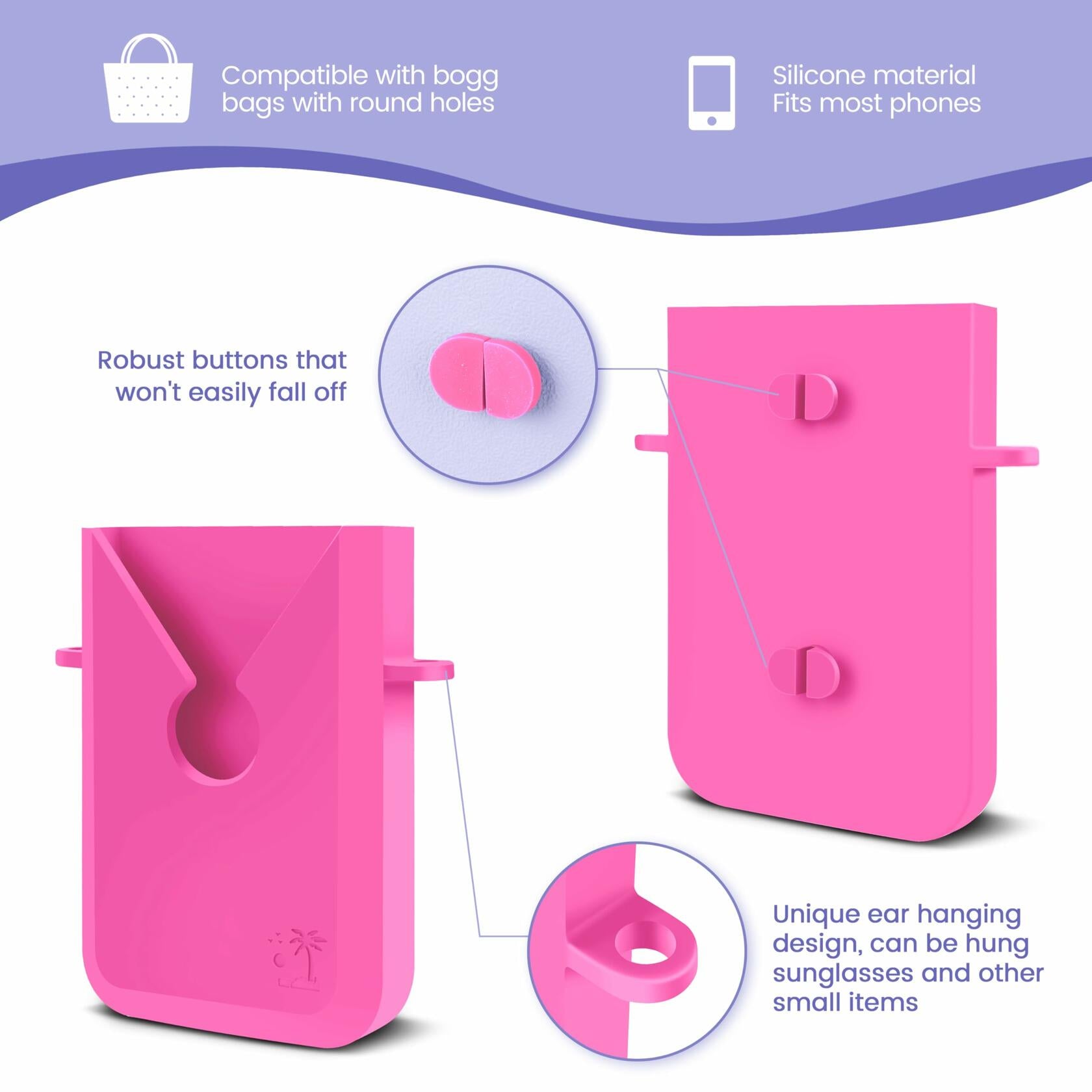 MTHJYDF Silicone Holder Accessories for Medium XL Bogg Bag Gray 6 Pack Size M
