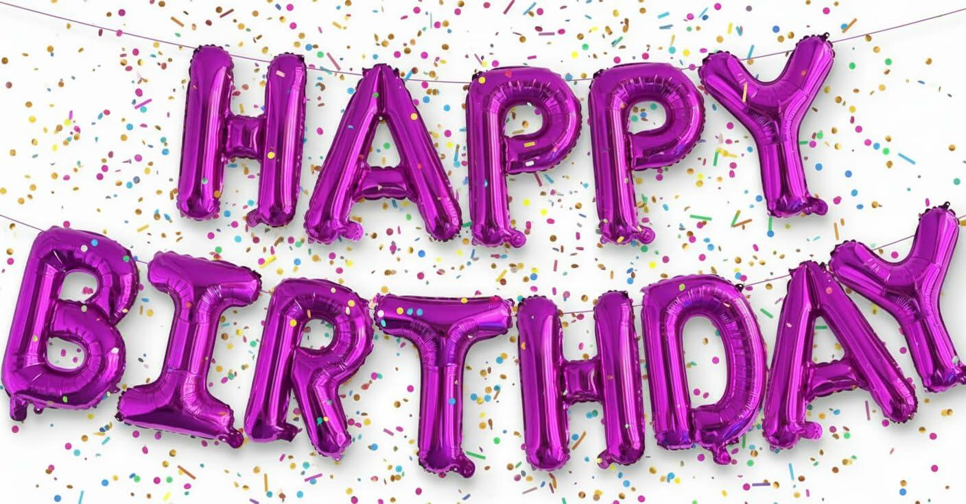 HOUSE OF PARTY Happy Birthday Balloon 16in Hot Pink Mylar Foil