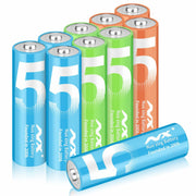 Aolcev AA 2500mAh 1.5V Alkaline Batteries 10 Pack Multicolor