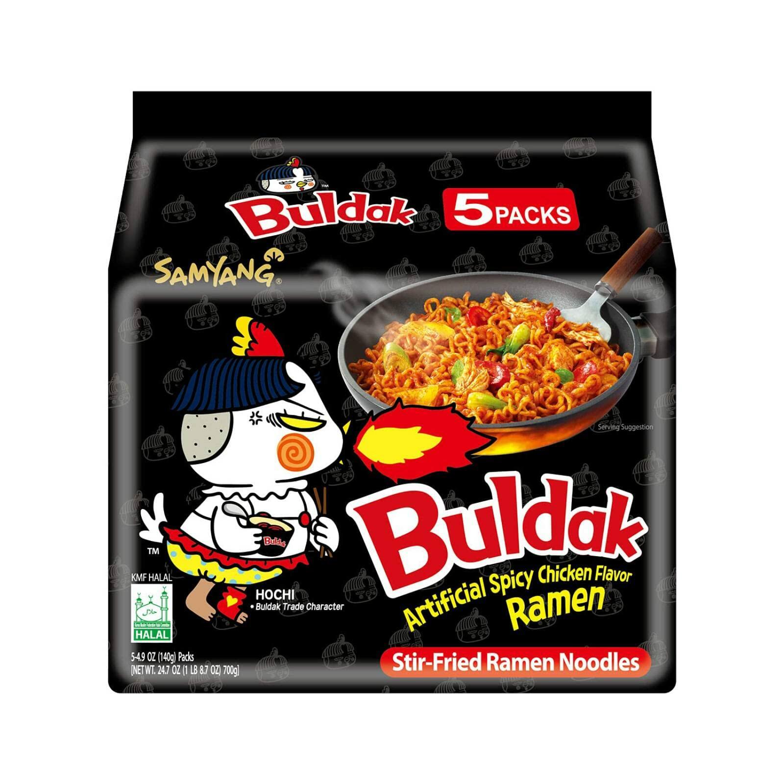 Samyang Buldak Hot Spicy Chicken Ramen Noodles Original Flavor 5 Pack