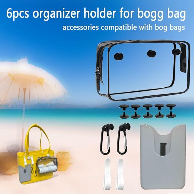 MTHJYDF Silicone Holder Accessories for Medium XL Bogg Bag Gray 6 Pack Size M