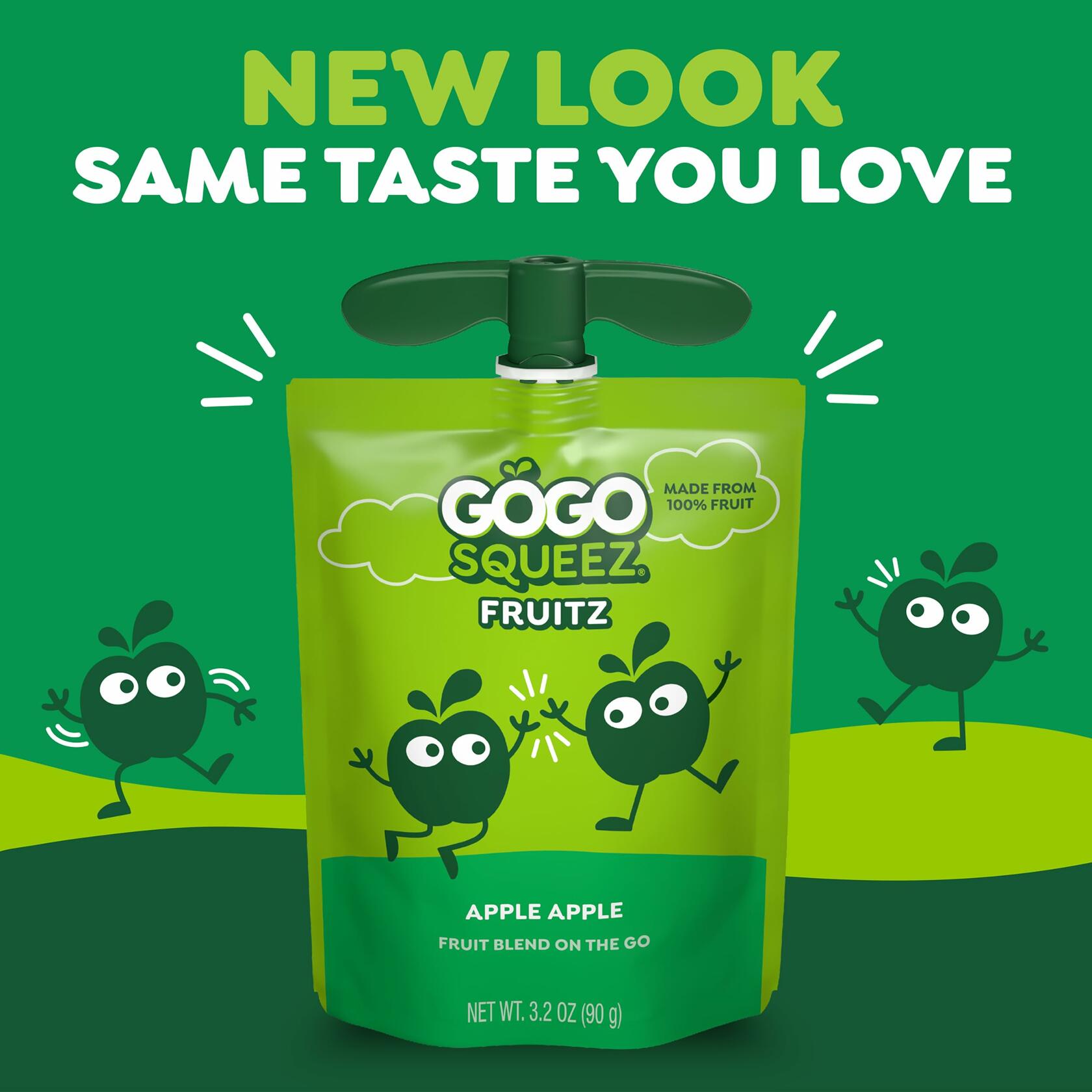 GoGo SqueeZ Applesauce Fruit Puree Variety Pack Apple Cinnamon 3.2oz 20ct