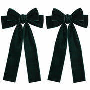 Miroksh Velvet Ribbon Hair Bows Clips Dark Green 2pcs 5.5 Inch