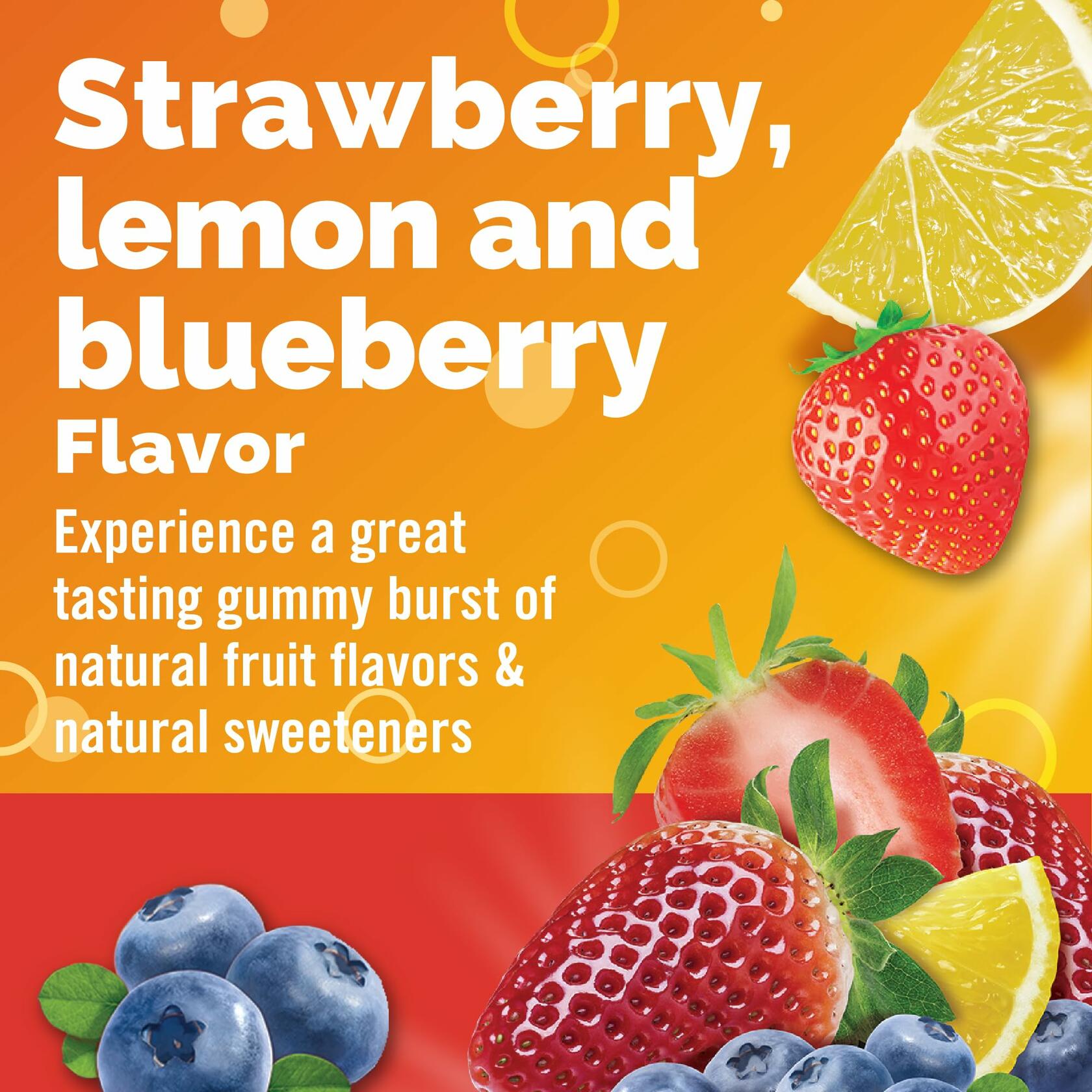 Emergen-C Vitamin C Gummies 750mg Immune Support Strawberry Lemon Blueberry 45ct