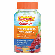 Emergen-C Vitamin C Gummies 750mg Immune Support Strawberry Lemon Blueberry 45ct