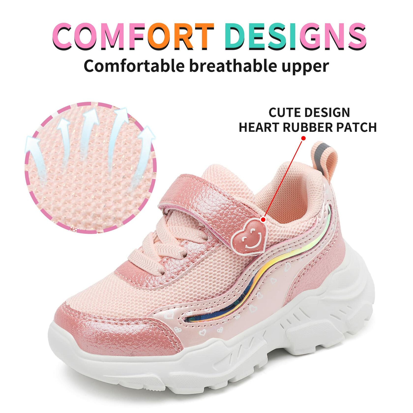 CNFOOTJKY Toddler LED Light Up Mesh Running Sneakers Candy Pink Size 8