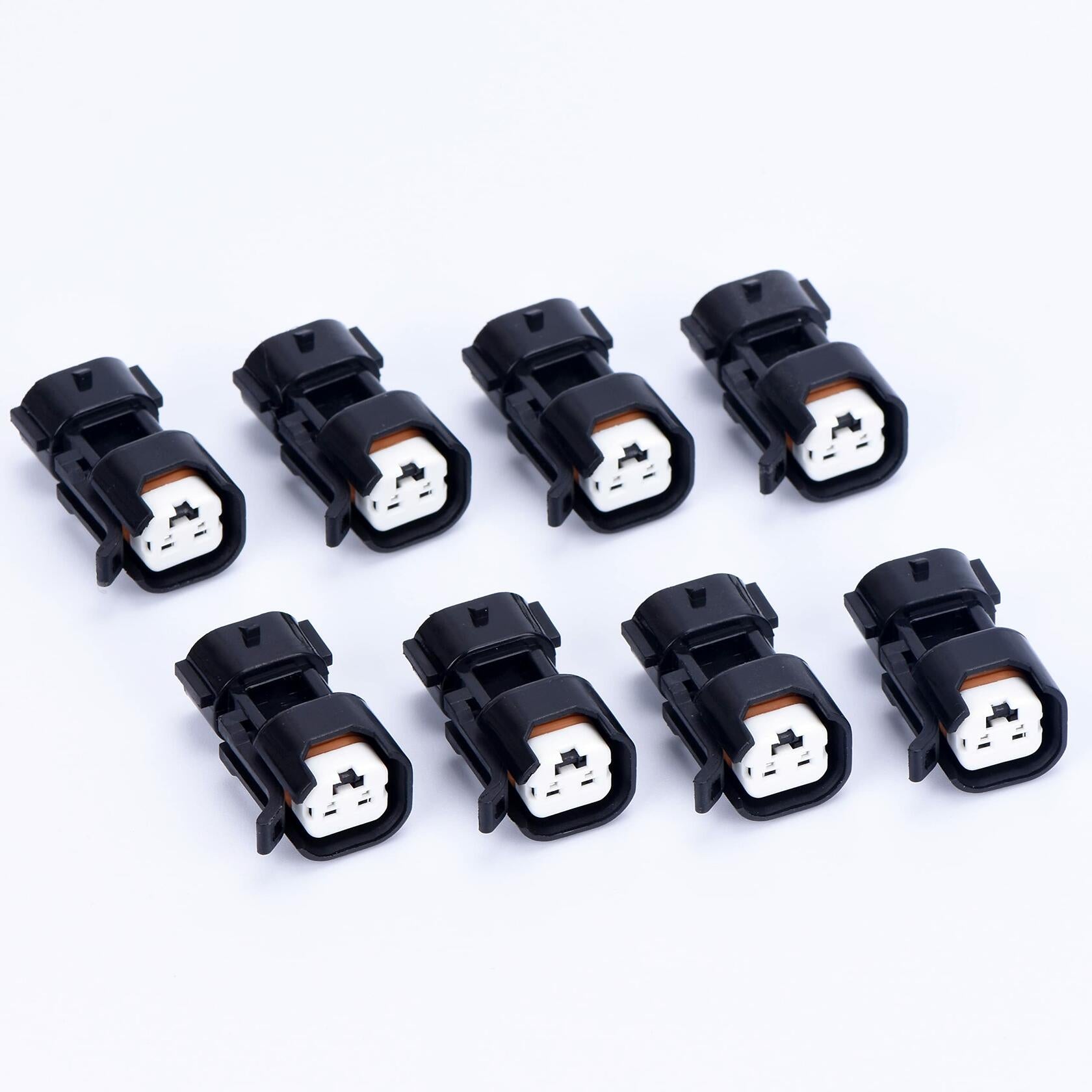 DECKBU 8pcs Fuel Injector Adapter Connector Kit EV1  USCAR EV6 EV14 LS1 LS2 LS3