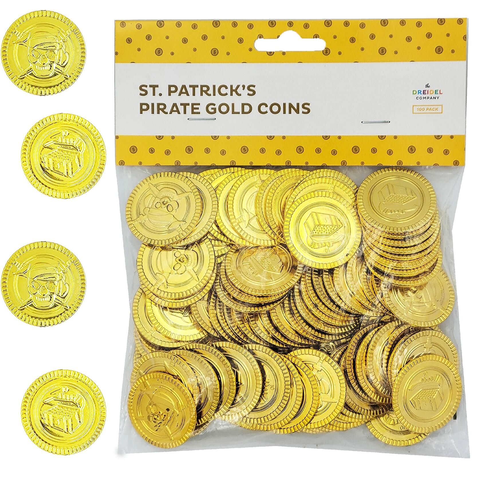 The Dreidel Company St. Patrick's Pirate Gold Coins Plastic Party Favors 500Pack