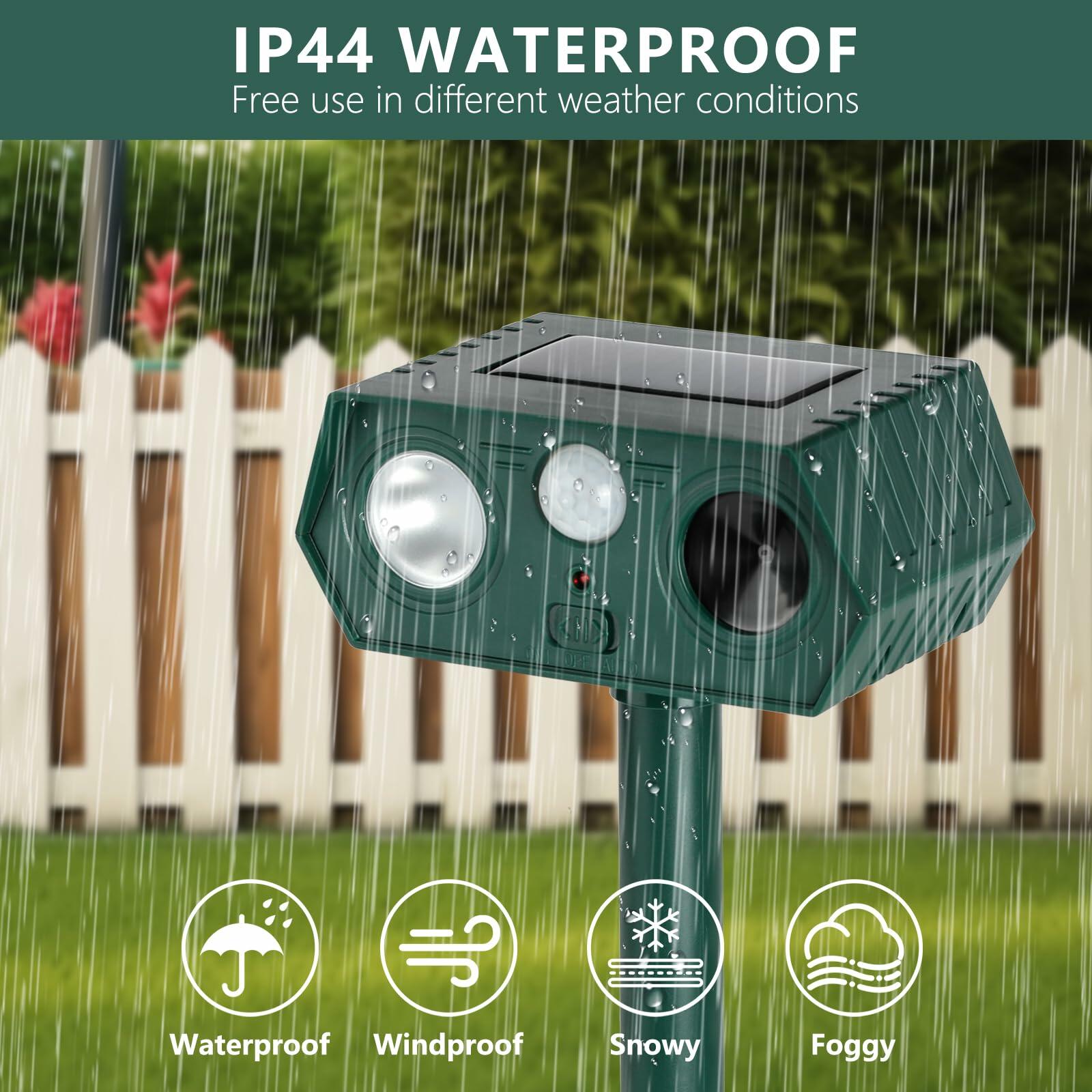 SAILHOME 2Pack 2026 Ultrasonic Animal Repellent Solar Motion LED Green