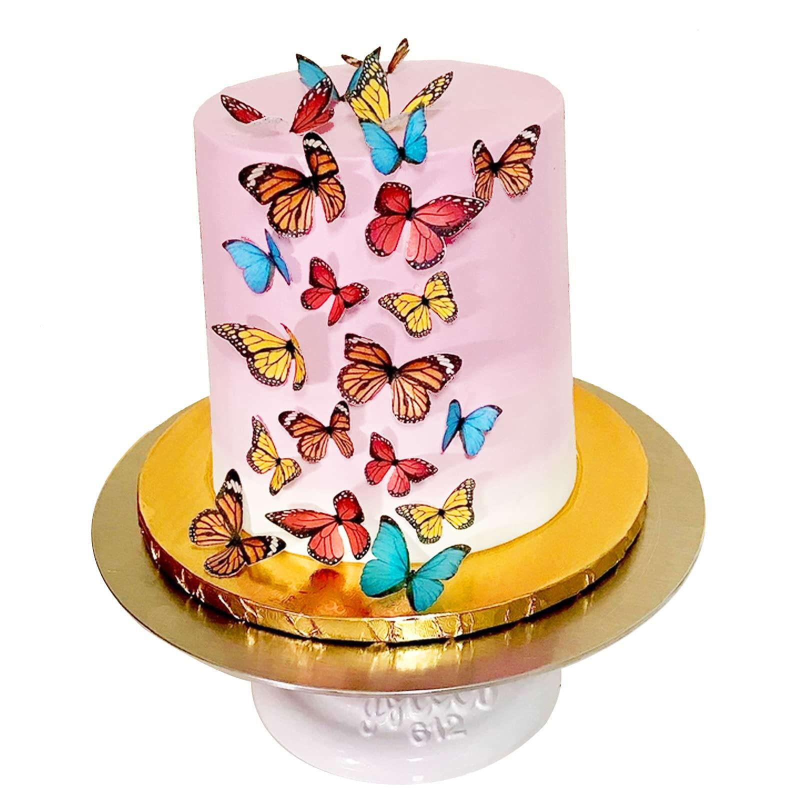 Chockacake Edible Butterflies 34 Set Wedding Cake Party Decoration Mixed Color